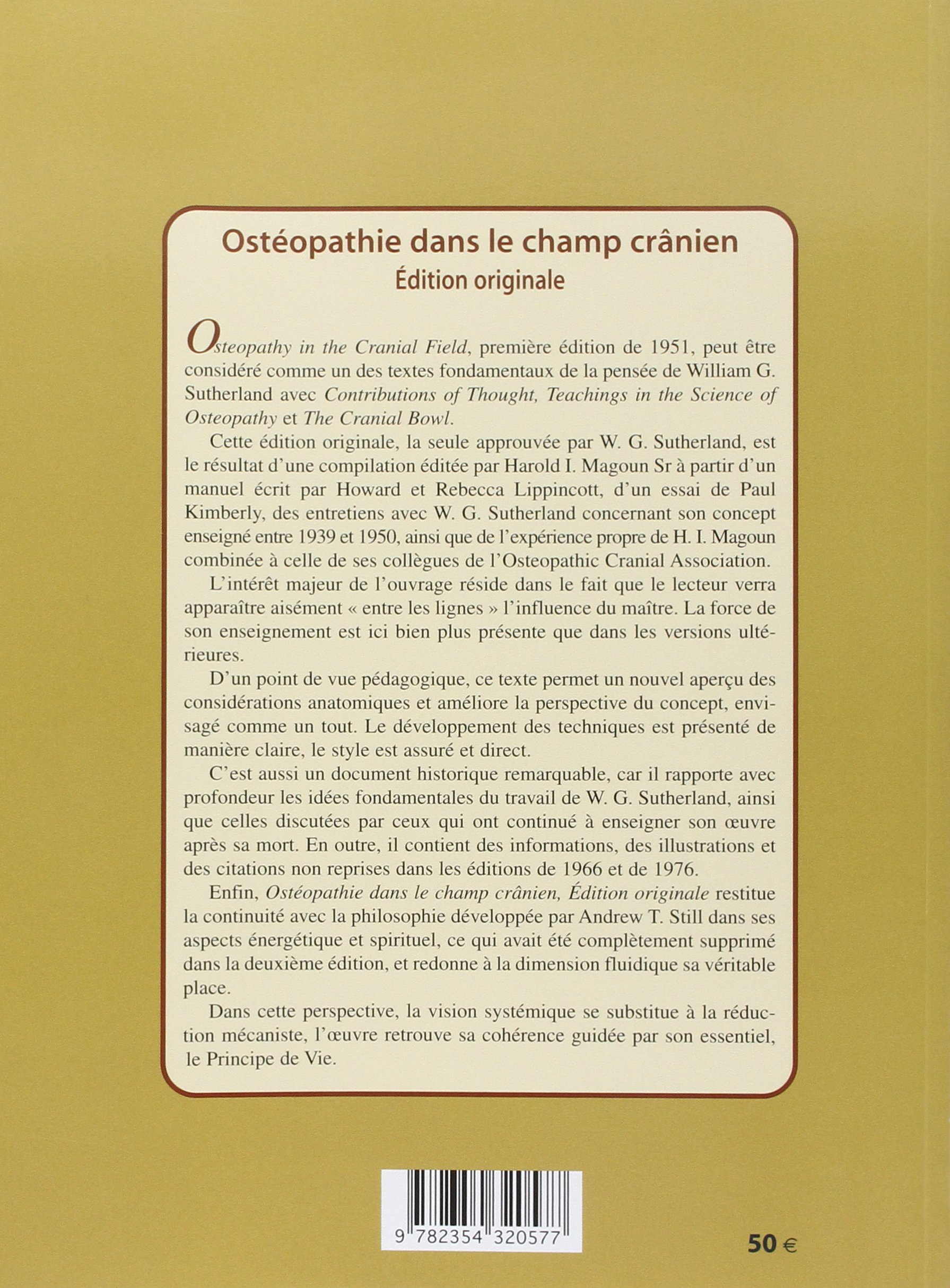 Ostéopathie dans le champ crânien: édition originale