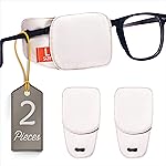 Astropic 2Pcs Large Silk Eye Patches for Adults Kids Big Glasses to Cover Either Eye (Large, Creamy Beige)