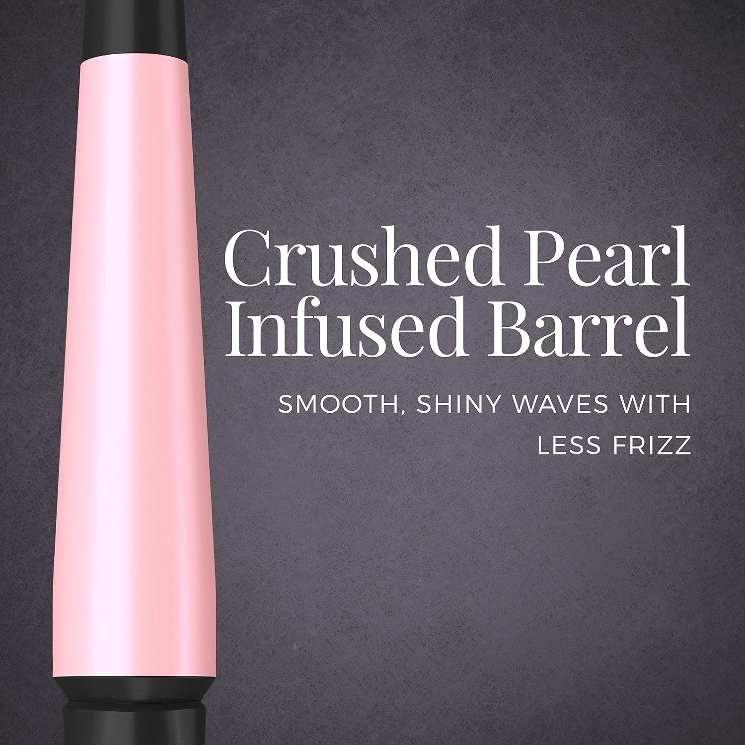 Remington CI9538 Pro 1"-1.5" Pearl Ceramic Conical Curling Wand, Digital Controls + 10 Heat Settings, Black/Pink
