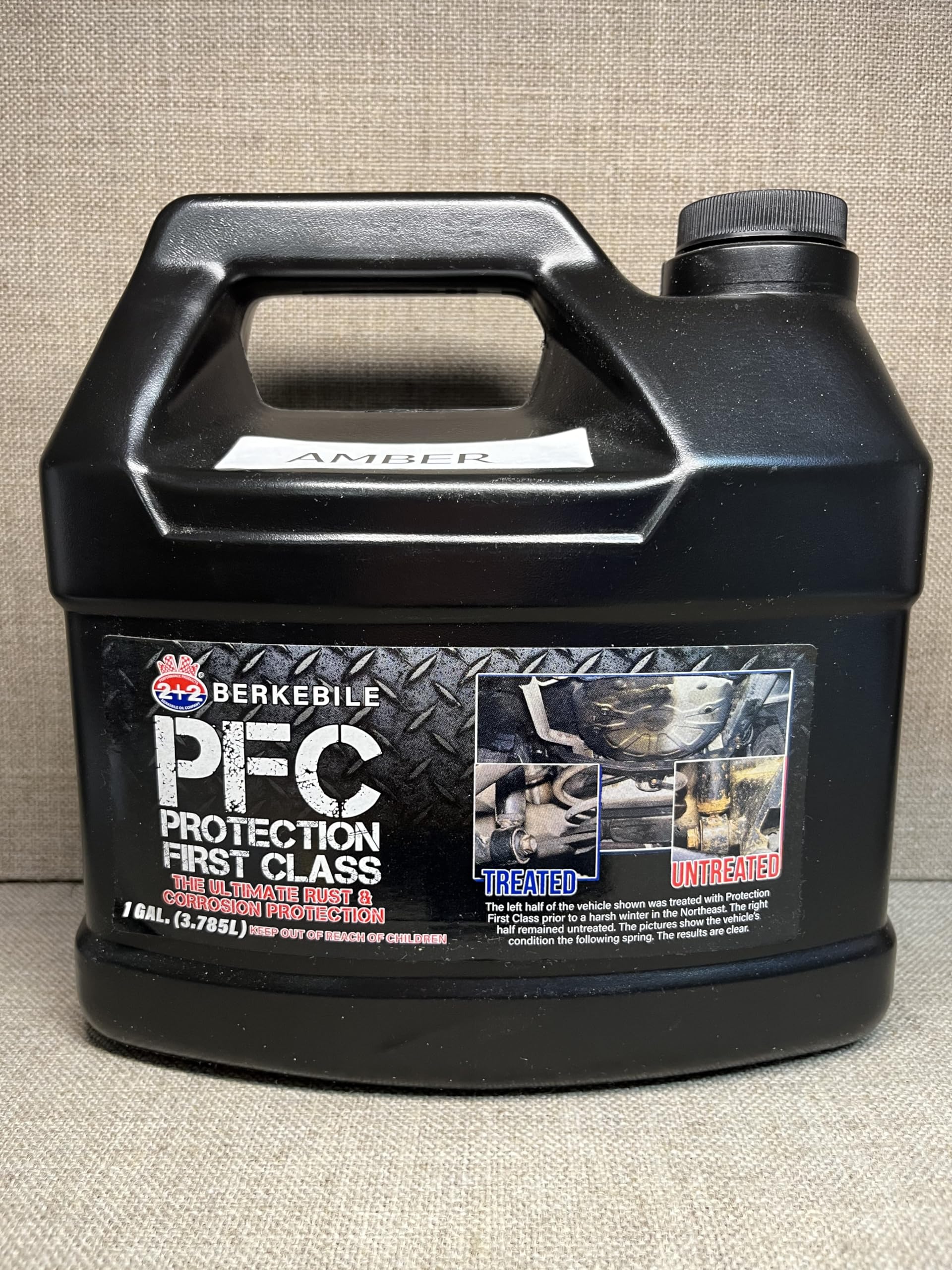 Gallon PFC Amber, Standard Economy Undercoating Spray Gun, 3 White Quart Bottles, and 50 Rust Plugs