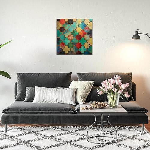 Miniatura 4 de Wynwood Studio Lienzo abstracto envuelto en el Mediterráneo, Quadro di Mosaico II, arte de pared para sala de estar, dormitorio y baño, 20 x 20