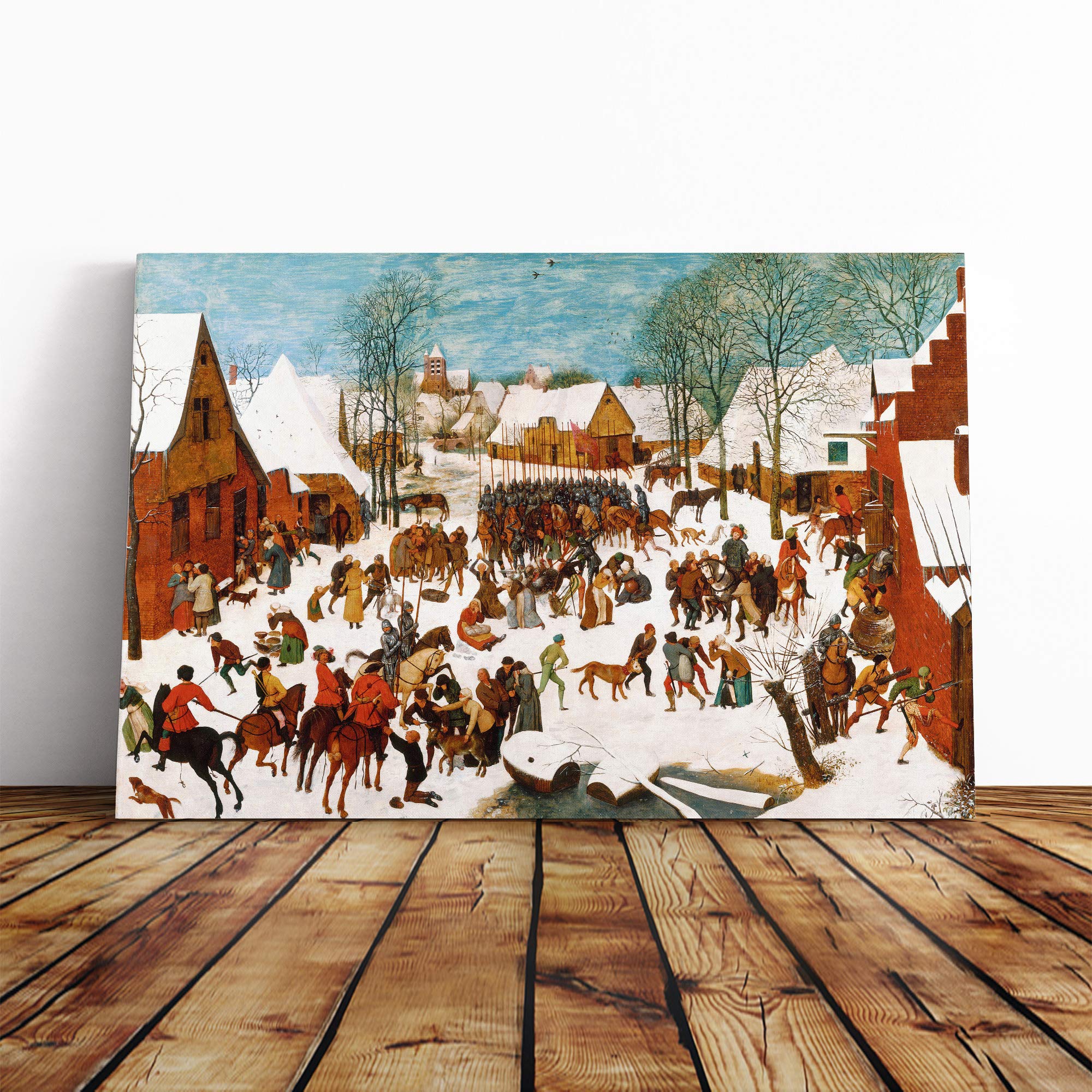 Pieter Bruegel The Elder Massacre of The Innocents Canvas Print | Gallery Wrapped 30mm Frame Wall Art | 20x14 inches | Ready to Hang | Modern Picture | Living Room Bedroom Lounge Office
