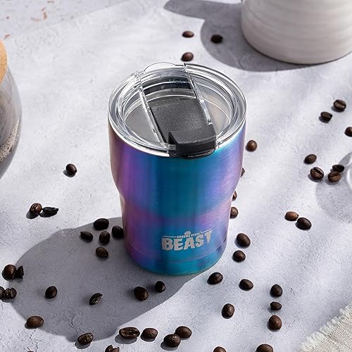 Miniatura 4 de Beast Vaso de 10 oz de Acero Inoxidable con Aislamiento al Vacío para Café y Bebidas Frías de Doble Pared Termo de Viaje (Arcoíris)