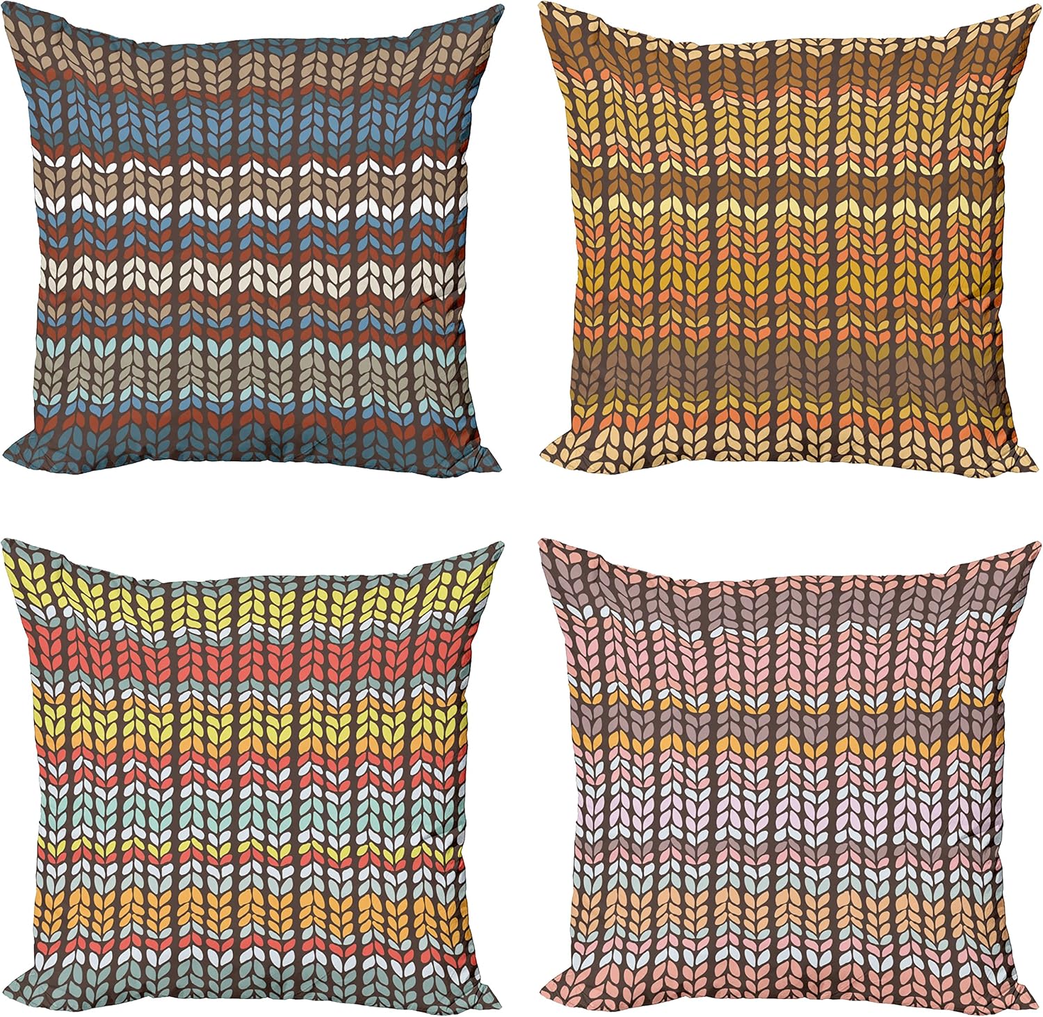 Ambesonne Abstract Art Throw Pillow Cushion Case Pack of 4, Monochrome Grunge Pattern Achromatic Tones Geometric Forms, Modern Accent Double-Sided Digital Printing, 16", Charcoal Grey and Dimgray