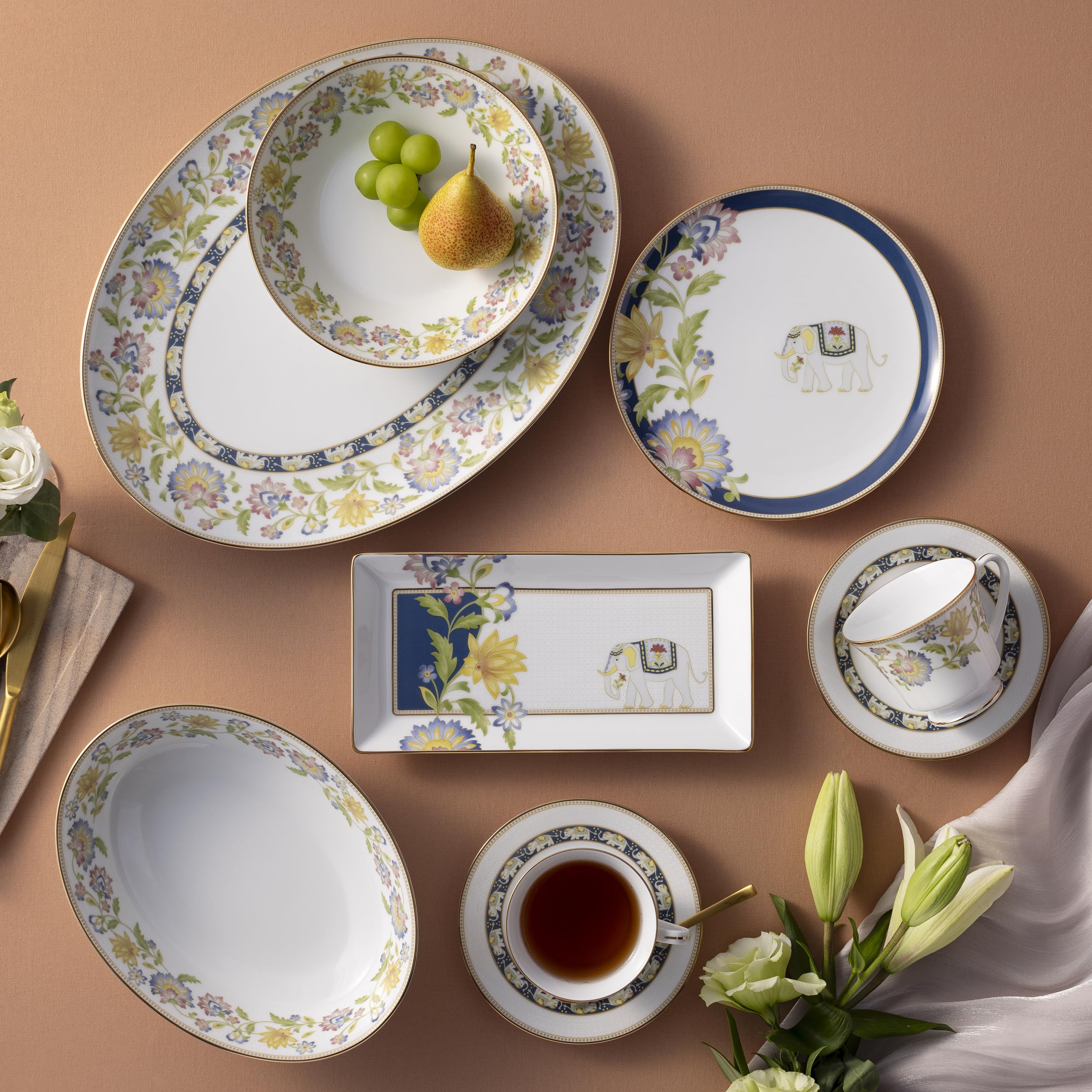 Amazon.com: Noritake Tusker Garden Set of 4 Fruit Bowls, 5.50