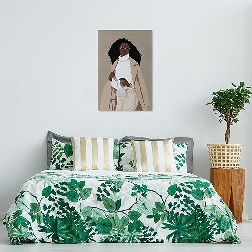 Miniatura 4 de Wynwood Studio Lienzo moderno de moda y glamour, arte de pared para sala de estar, dormitorio y baño, 20 x 30 pulgadas, decoración del hogar marrón