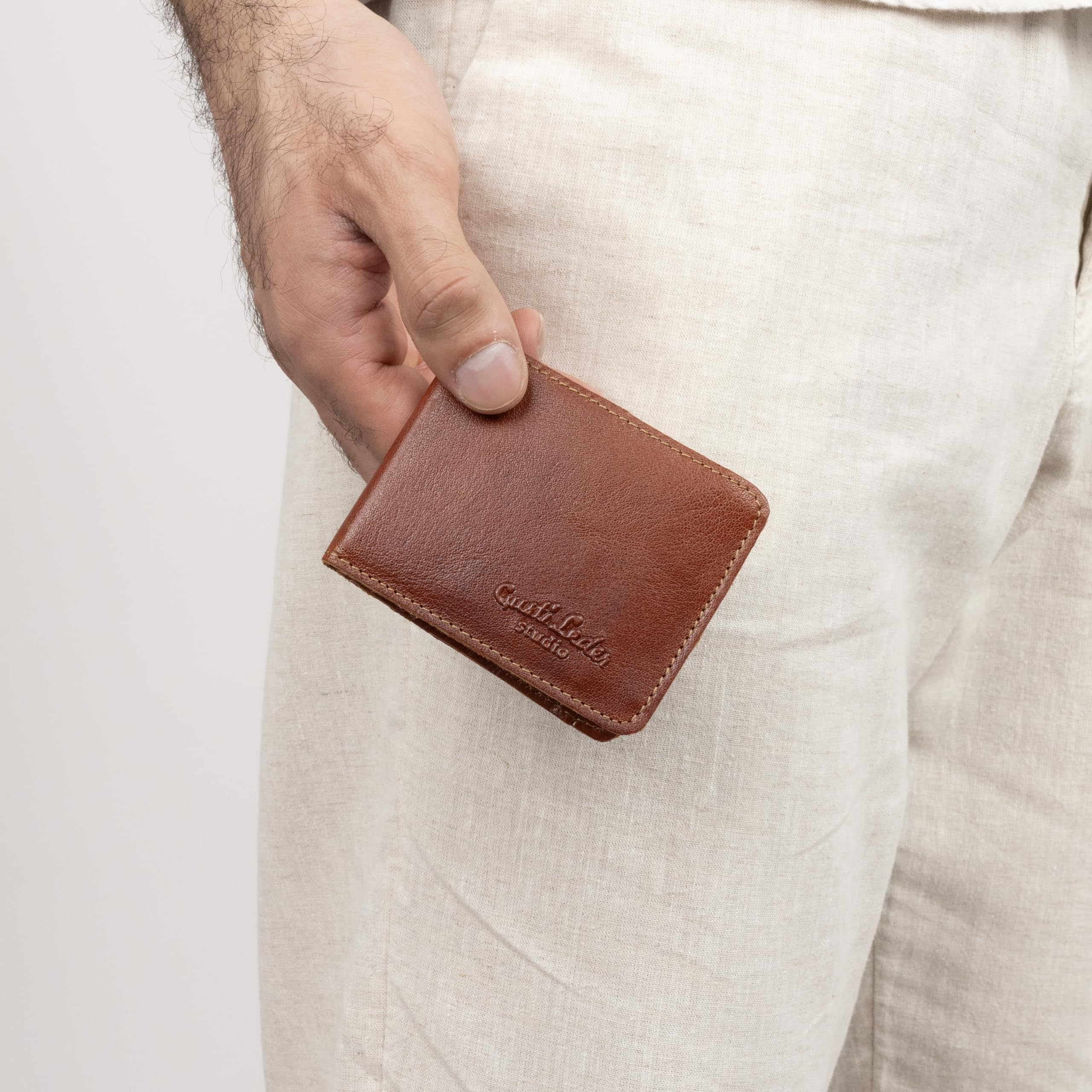 Image secondaire de Gusti Portefeuille Cuir Studio Fodor Portefeuille rétro Porte-Monnaie Vintage Pochette en Cuir Homme Femme Cuir de Buffle Marron