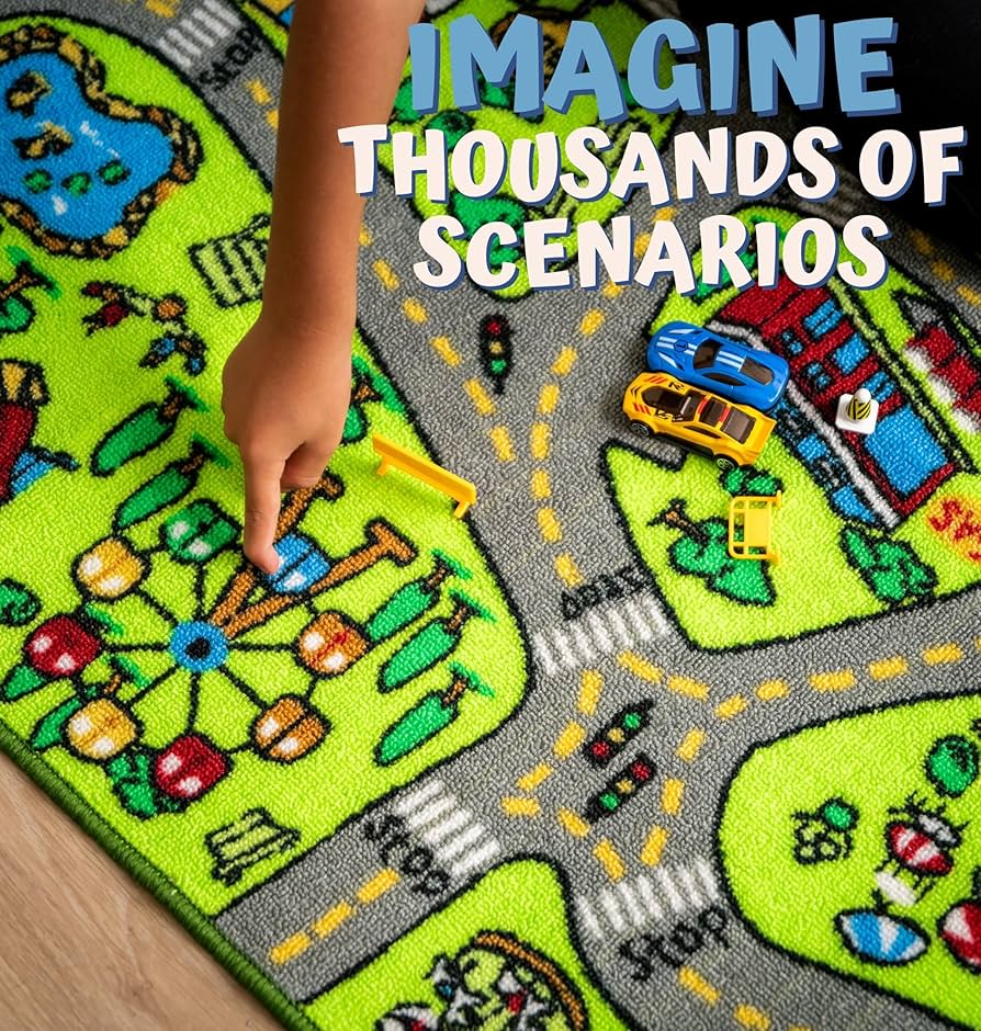 Amazon.com: ToyVelt Kids Car Rug Playmat - Large 60” x 32” Road