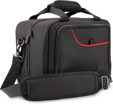 USA Gear Handheld Carrying Case Fits ASUS ROG Xbox Ally X, ROG Ally, Logitech G Cloud, PS, Lenovo Legion Go - Shoulder Bag Storage Organizer with Customizable Dividers, Padded Interior - Red