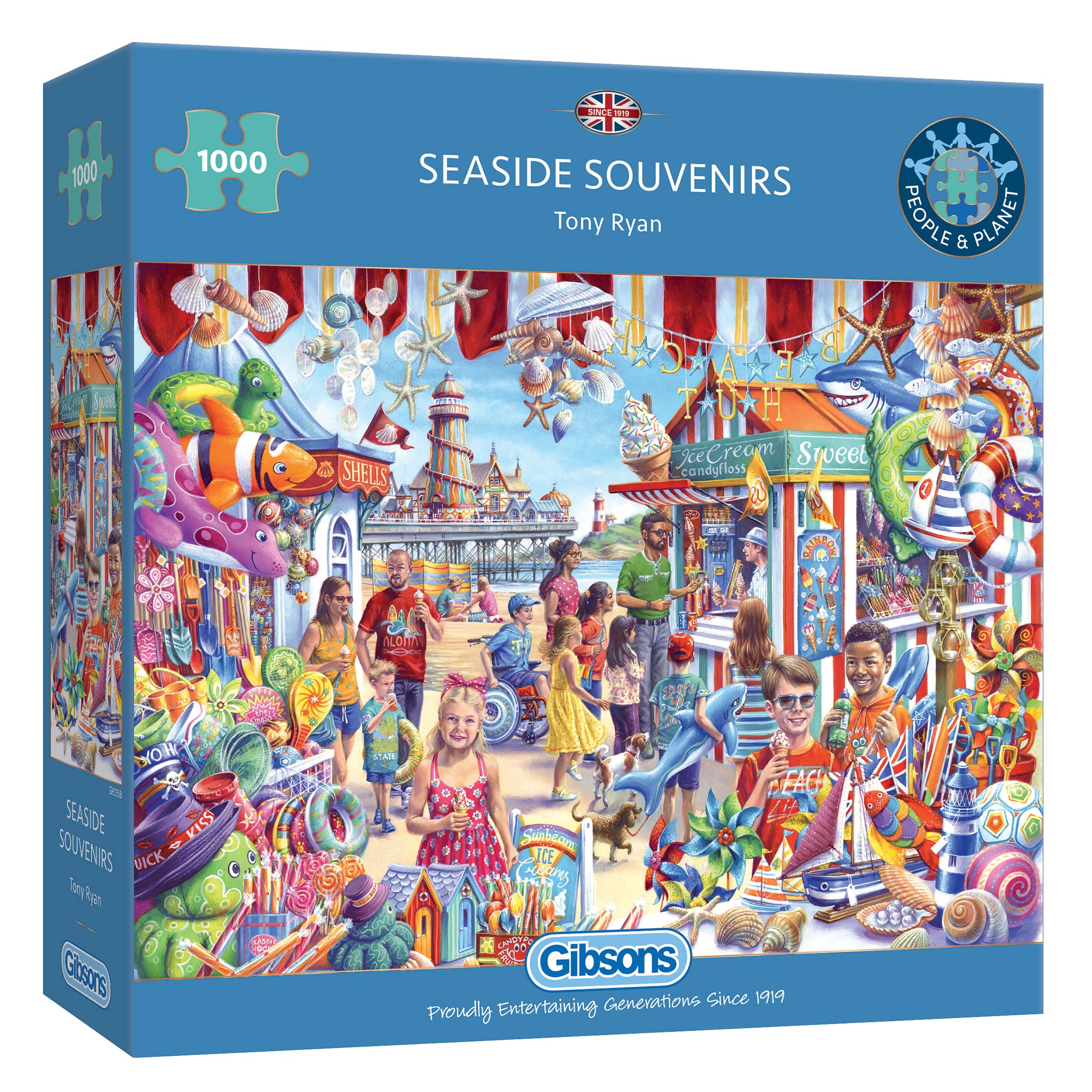 Gibsons Seaside Souvenirs | 1000 Piece Jigsaw Puzzle | Family Summer Puzzle | Sustainable Jigsaw Puzzle for Adults | Premium 100% Recycled Board | Great Gift for Adults