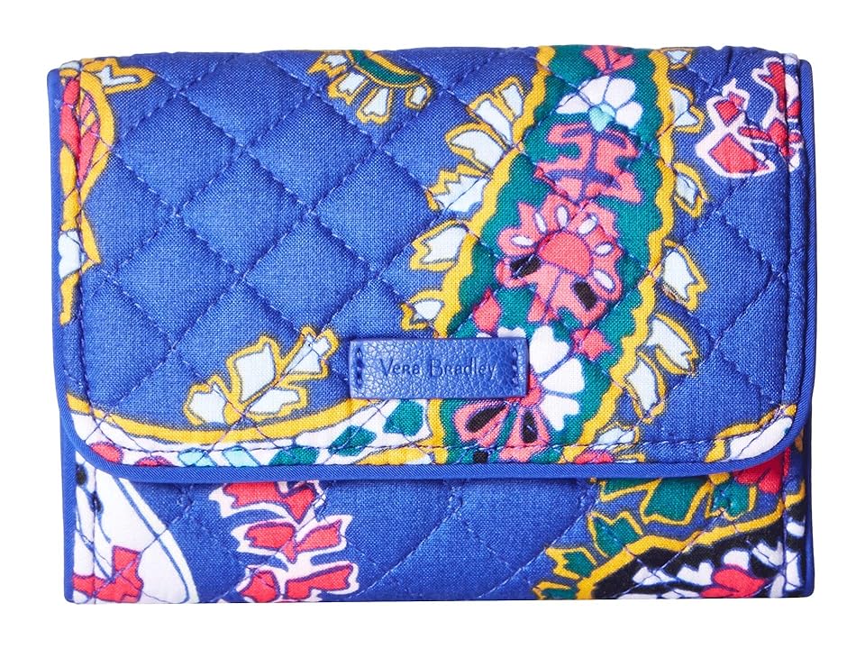 

Vera Bradley Iconic RFID Riley Compact Wallet (Romantic Paisley) Wallet Handbags