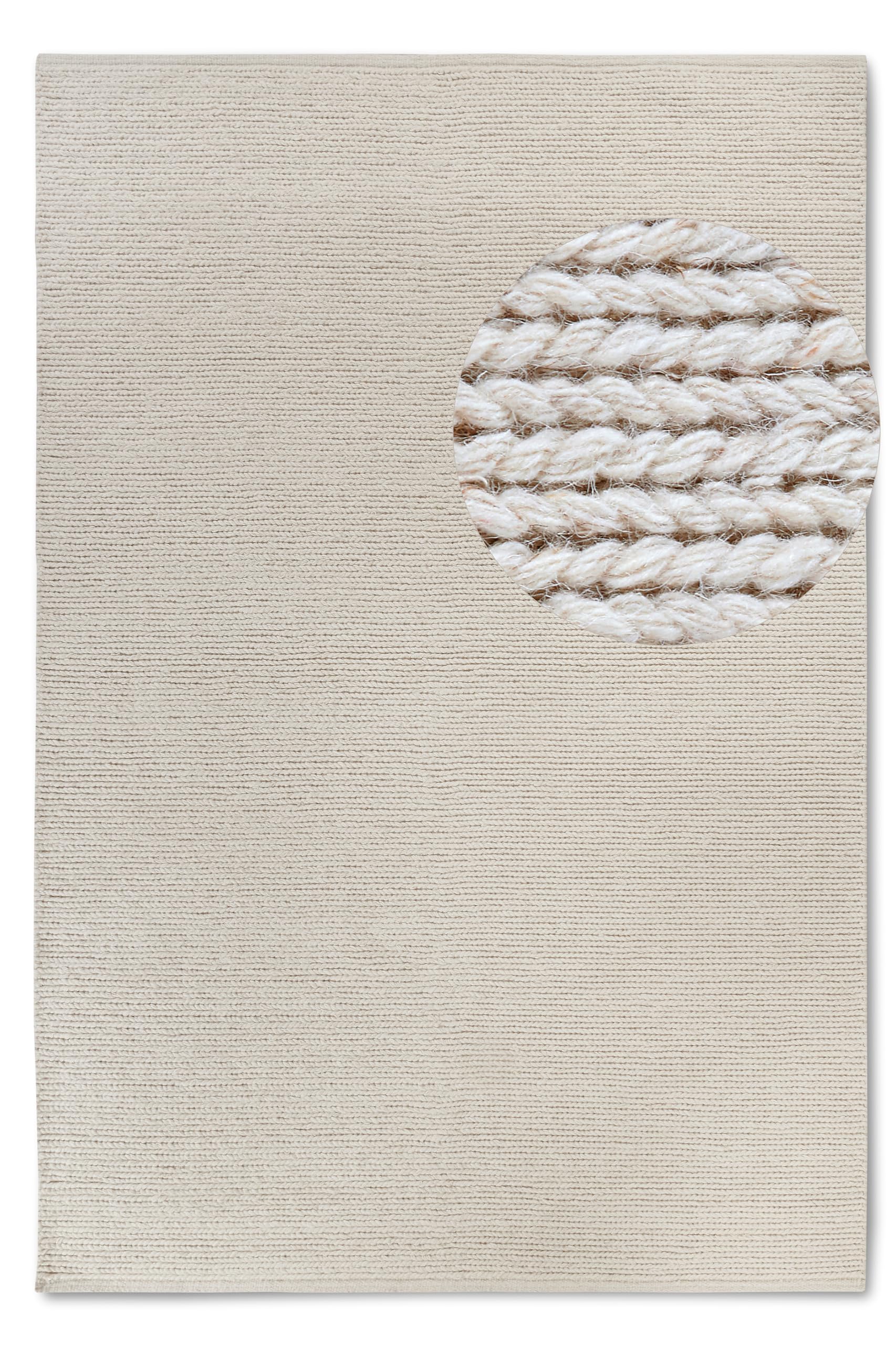 Villeroy & Boch Francois - Alfombra de Lana Natural para salón, Tejida a Mano y Natural, para salón, Dormitorio, Comedor, Pasillo, Cocina, Color Blanco Natural, 160 x 230 cm