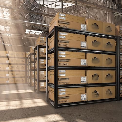 Miniatura 6 de REIBII Estantería de garaje de 48.2 pulgadas de ancho, estantería de metal resistente, estantes de almacenamiento de 3000 libras, estantes de metal