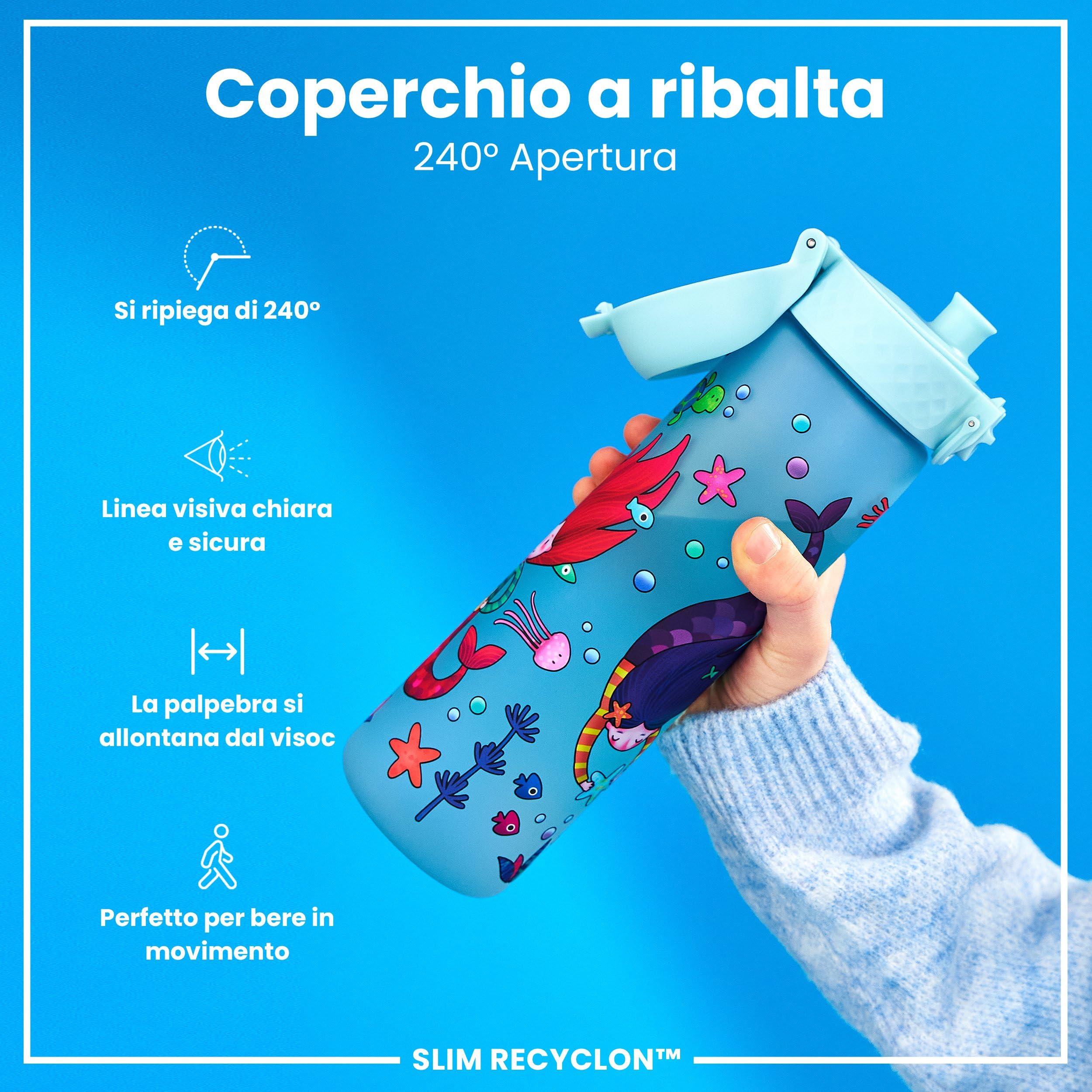 Ion8 Borraccia OneTouch 500ml - A Prova Di Perdite, Apertura Con Un Dito, Lavabile In Lavastoviglie, Senza BPA - Realizzata In Recyclon (Plastica Vegetale) - 5