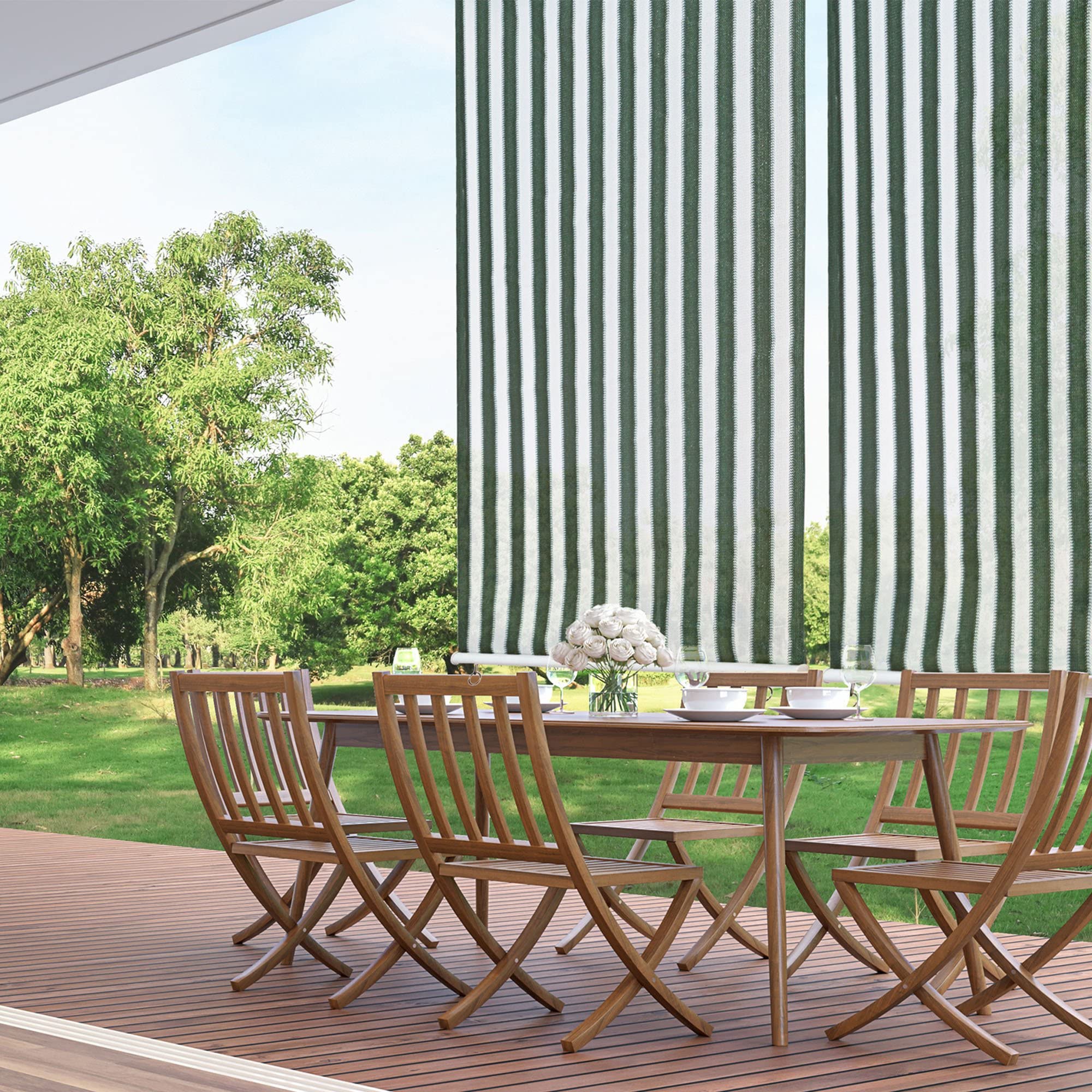 paramondo Store extérieur Enrouleur auvent Vertical Pare-Soleil pour terrasse de Balcon, résistant aux déchirures et aux intempéries, Suspendu, Entretien Facile, 180 x 240 cm [LXH] Blanc