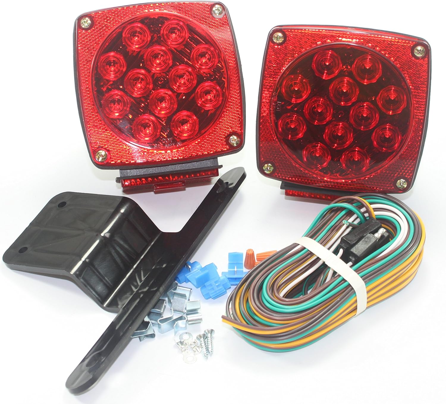 usamjtable Waterproof Submersible TJ CJ YJ JK replacement Trailer Boat Truck Stop Turn Tail LED Lights w Kit & License Illuminator Sealed