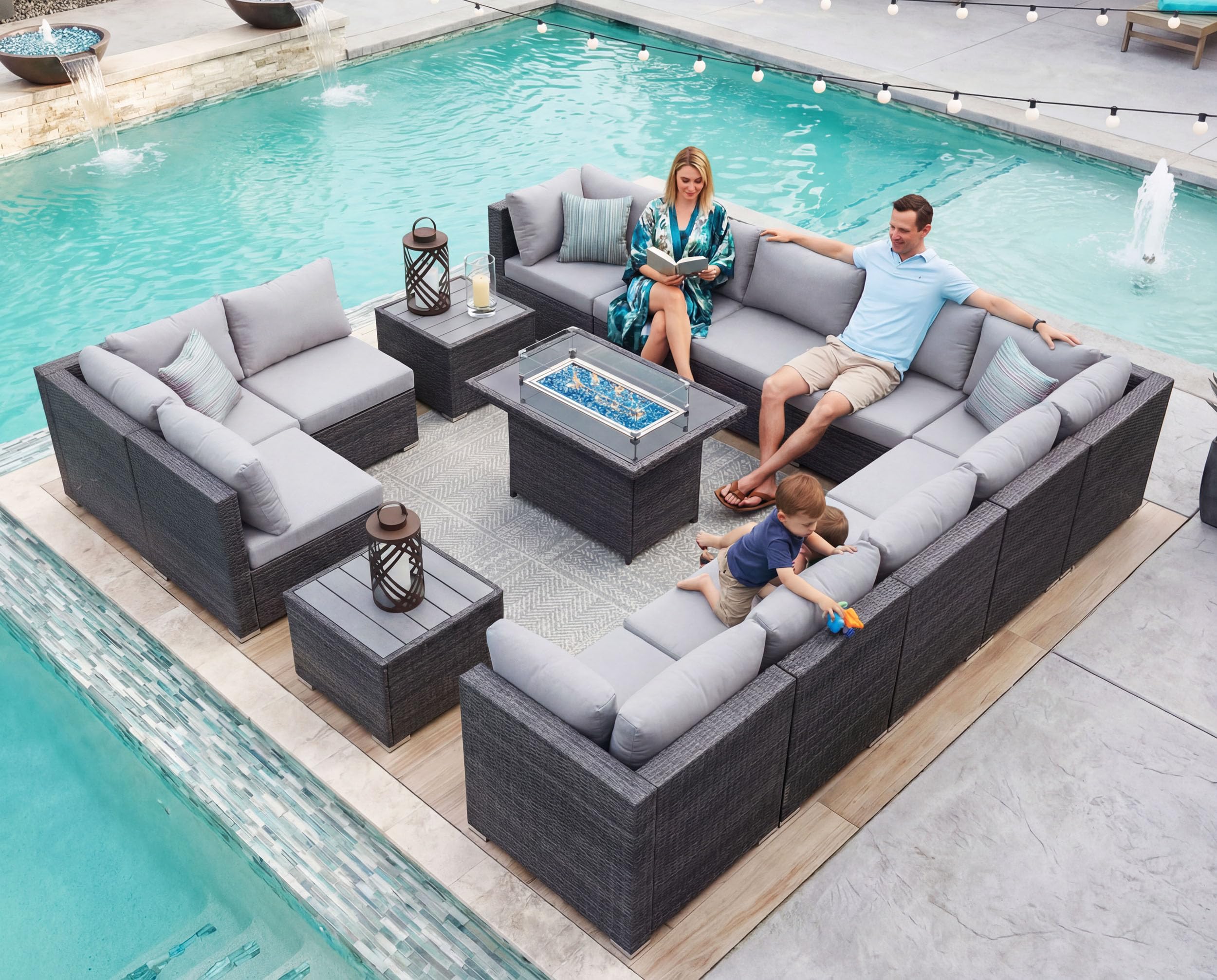 NICESOUL 15 Piece Outdoor Patio Furniture Set