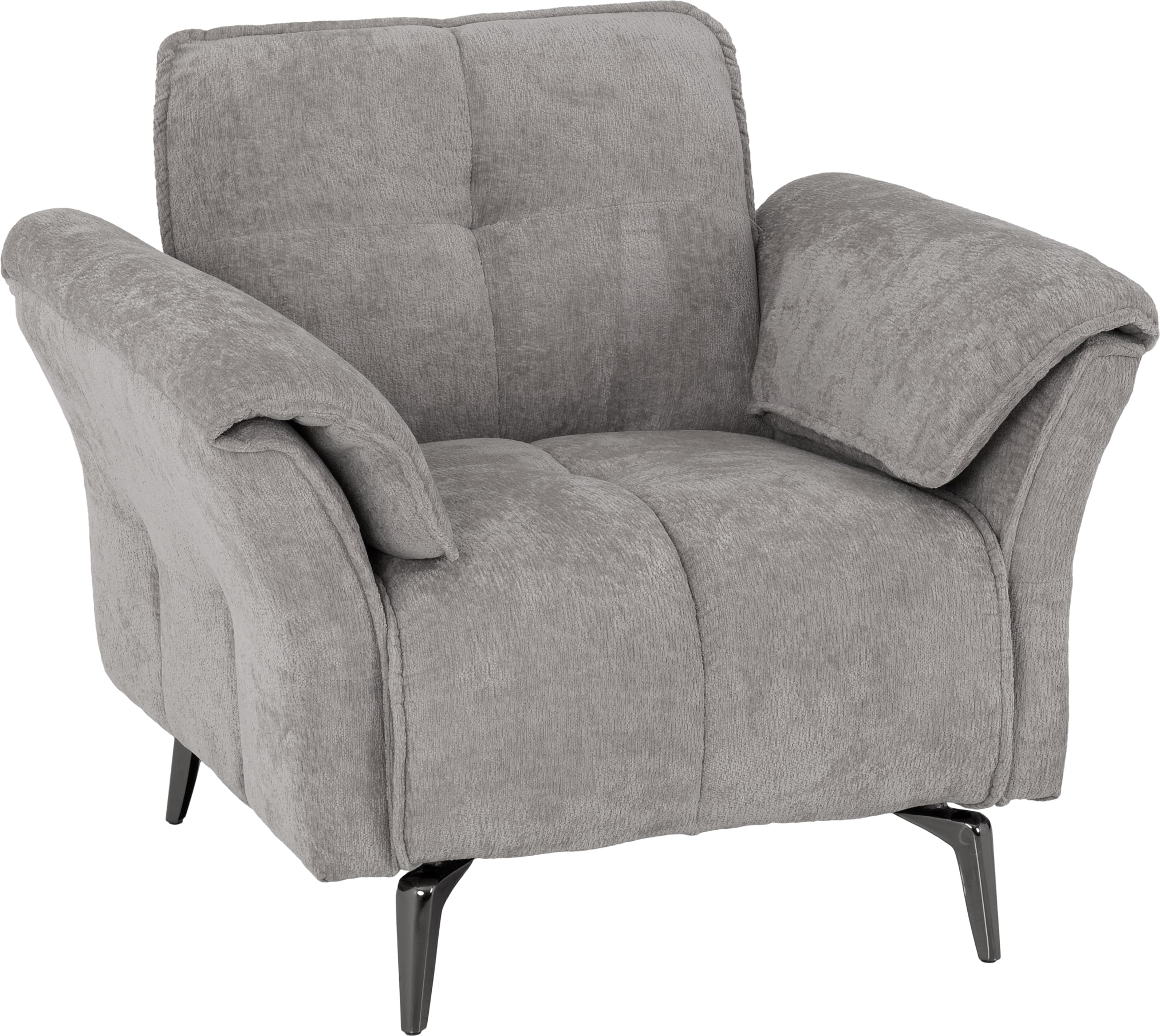 Seconique Amalfi Single Seater Grey Fabric Chair