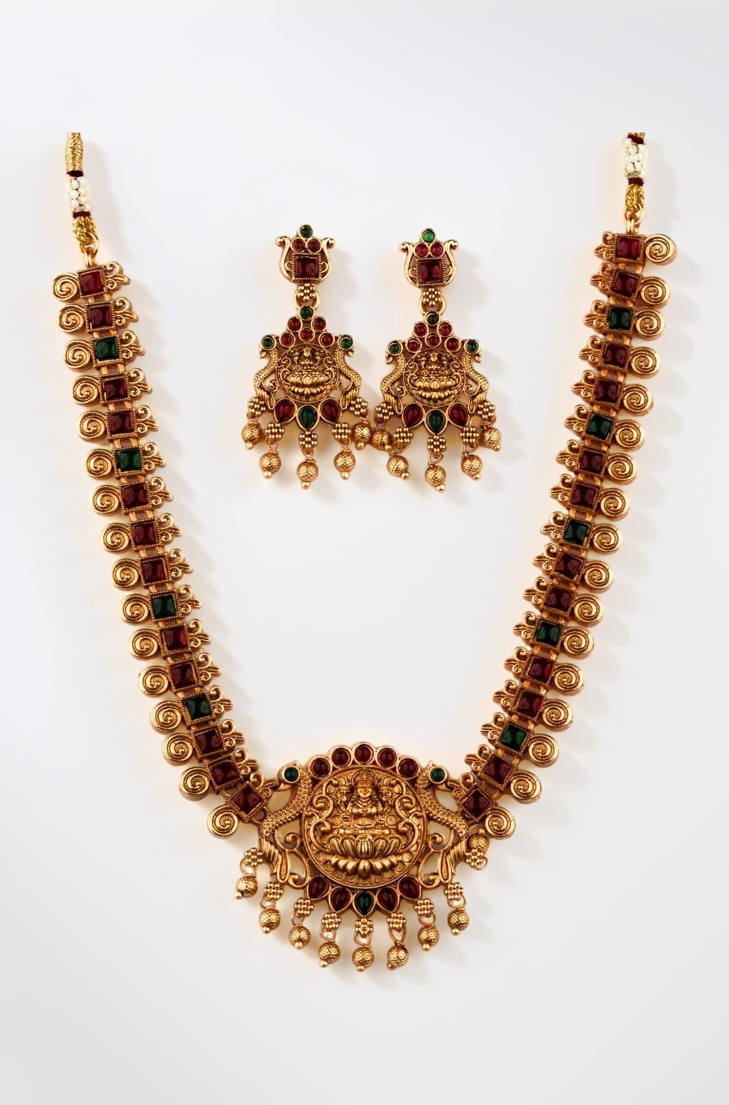 Sasitrends Classic Matte Gold Plated Necklace Set For Women