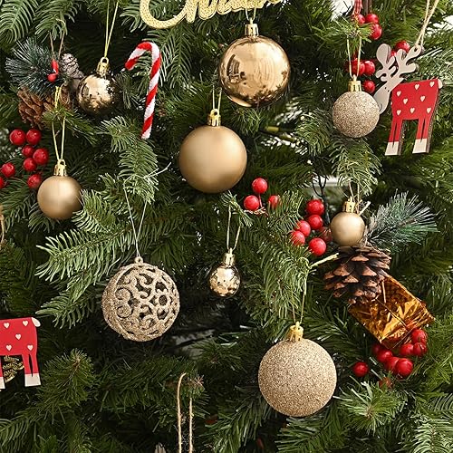 Miniatura 4 de 100 esferas decorativas para árbol de Navidad, adornos azules para árbol de Navidad, decoración de árbol de Navidad inastillable para colgar