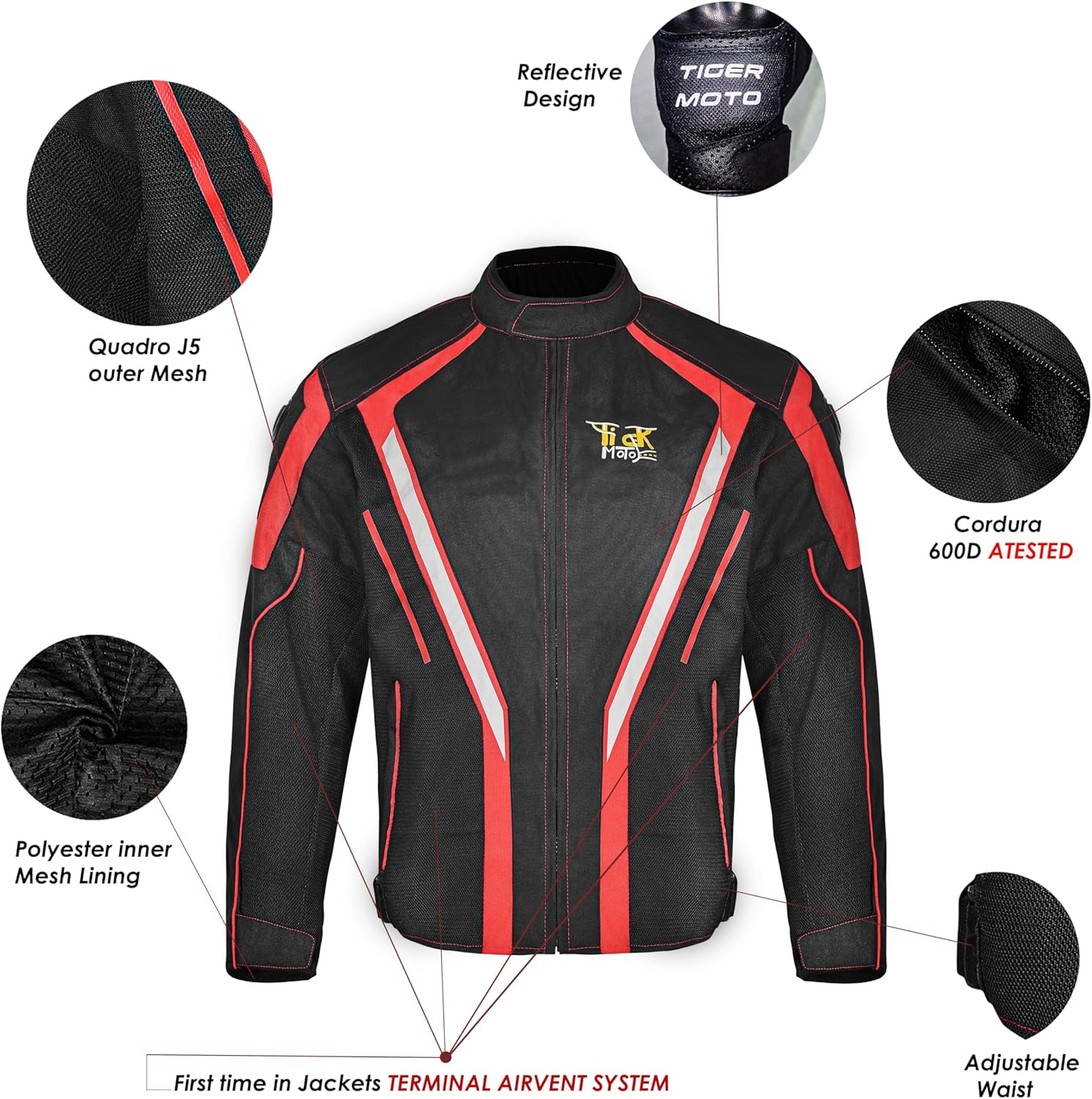 TIGER MOTO Adventure Touring Motorcycle Jacket For Men & Women Enduro Biker Textile Riding Gear CE Armored - Image 6