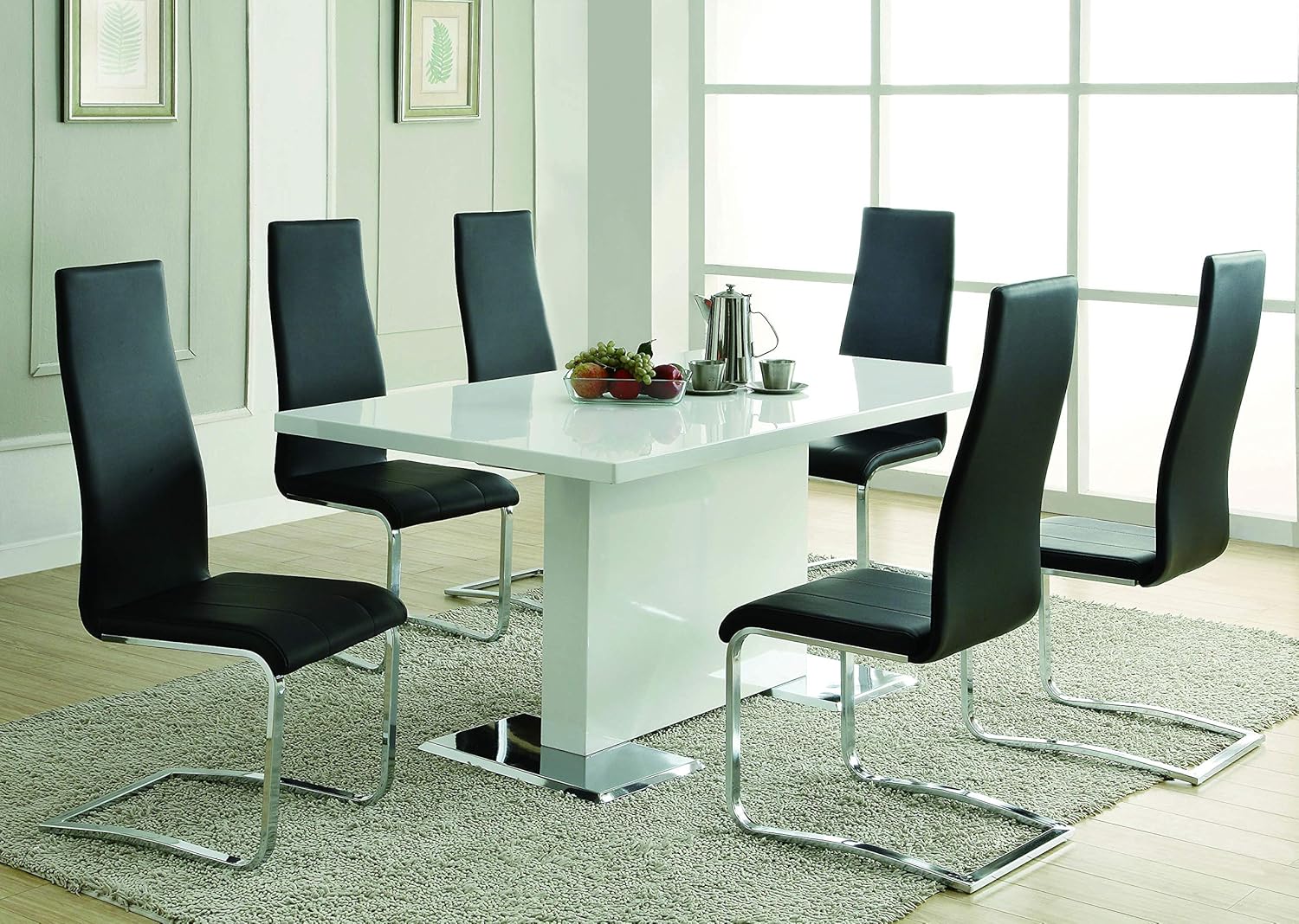 Greatest Product COASTER Wexford Upholstered Dining Chairs Black and Chrome (Set of 4)