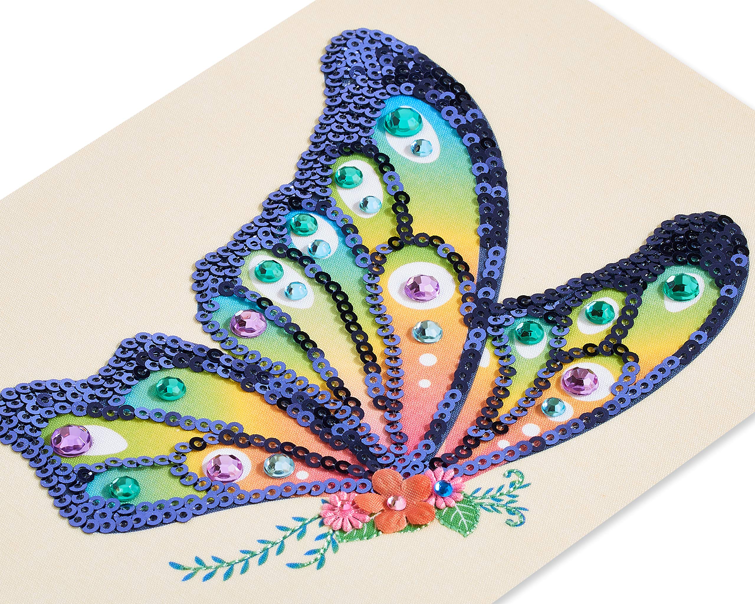 Papyrus - Biglietto vuoto con paillettes, motivo: farfalla