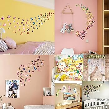 DECOWALL DW-1302 30 Vibrant Butterflies Kids Wall Stickers