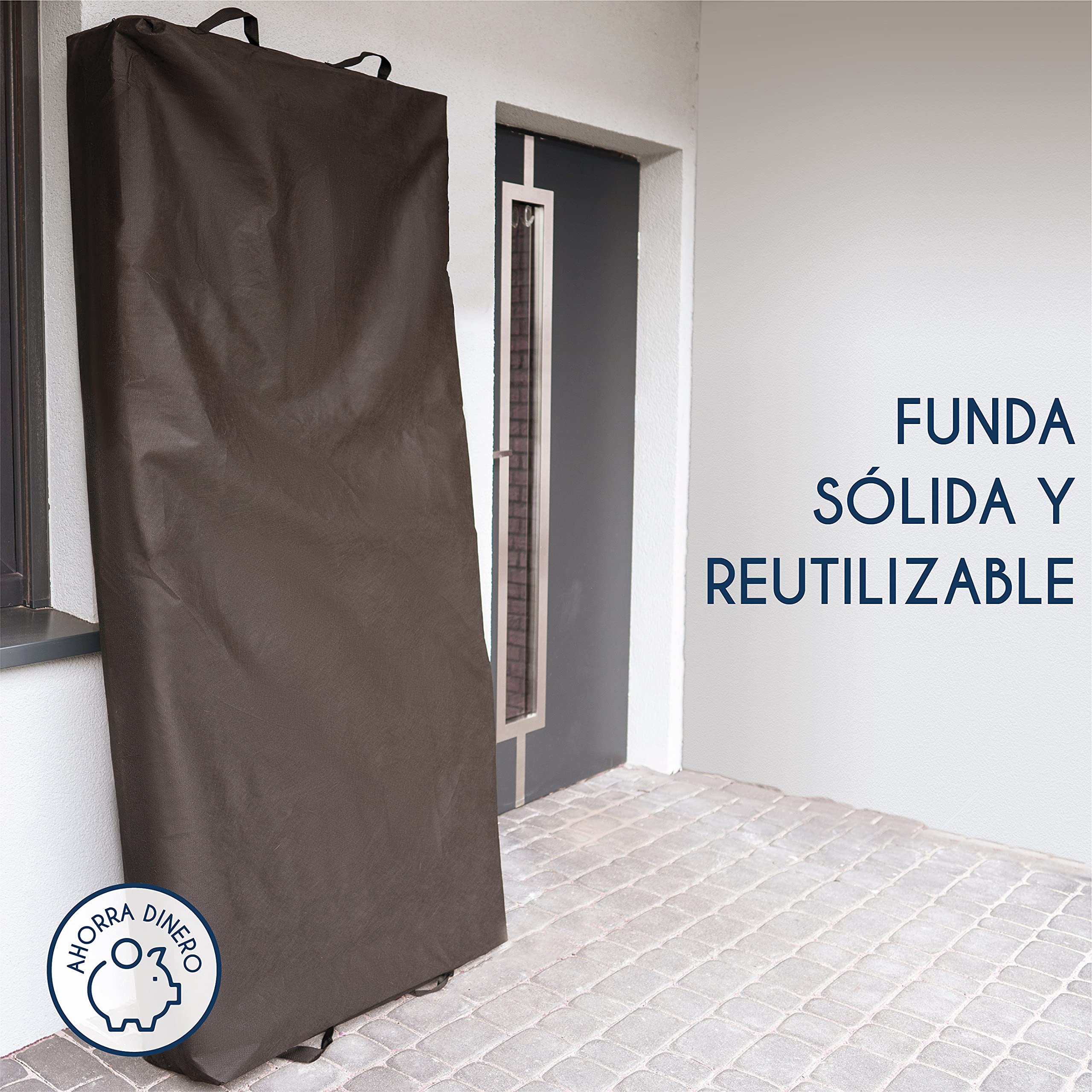 Funda Colchon Impermeable 200x200 Made in Europe & Oeko-Tex para Mudanza y Amacenamiento Dreamzie - Cremallera de 30cm de Espesor con 4 Asas