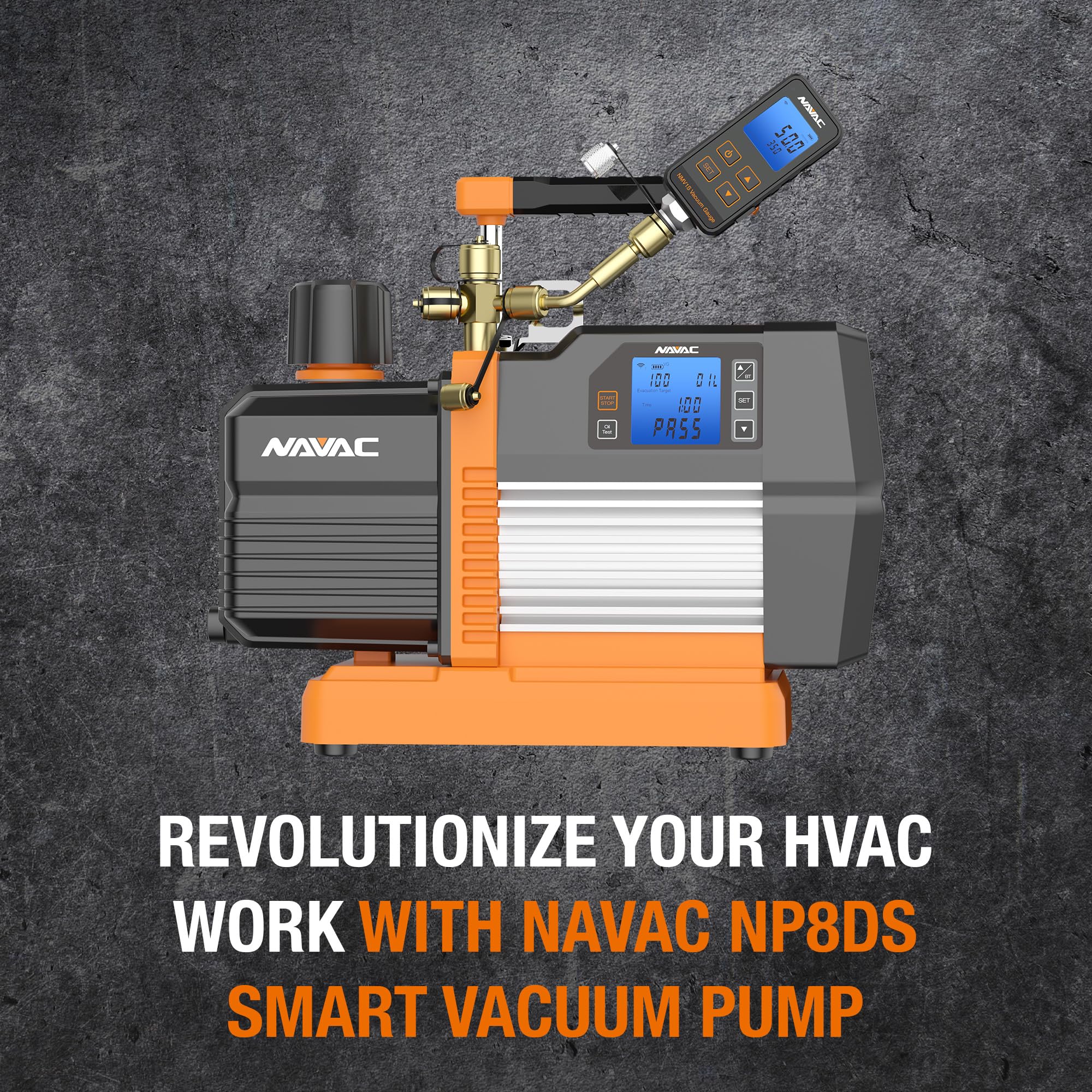 Snapklik.com : NAVAC Smart Vacuum Pump - 8 CFM Dual-Stage AC Motor, 15 ...