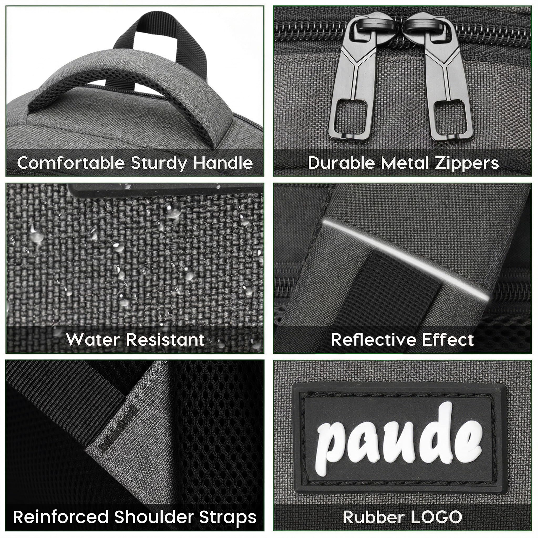 Paude Mochila para ordenador portátil de 17,3 pulgadas, mochila escolar grande para adolescentes y adultos, mochila de trabajo para estudiantes de secundaria, universitarios y profesionales