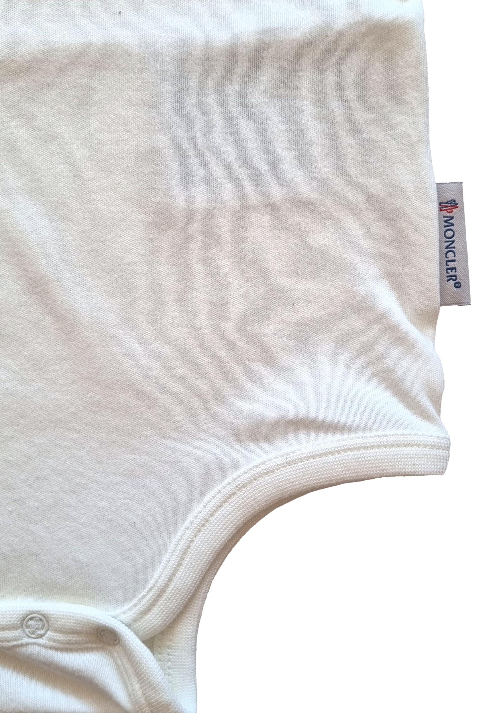 Moncler tutina body neonato in cotone J1 951 8L00012 8392E bianco