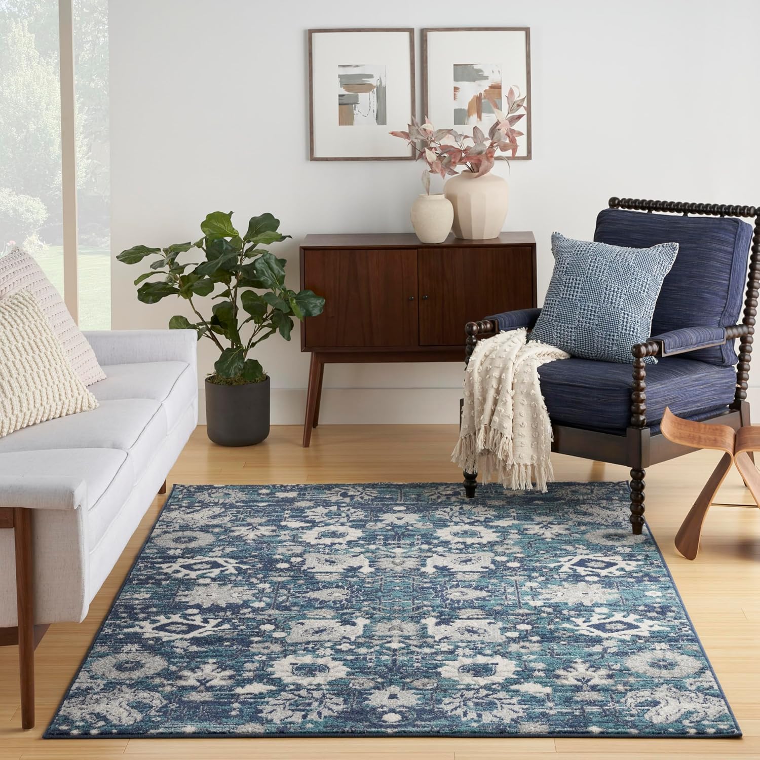 Nourison Home Passion Surf 8' x 10' Area Rug - Easy Clean, Non Shedding, Bed Room, Living Room, Dining Room, Kitchen (8' x 10')
