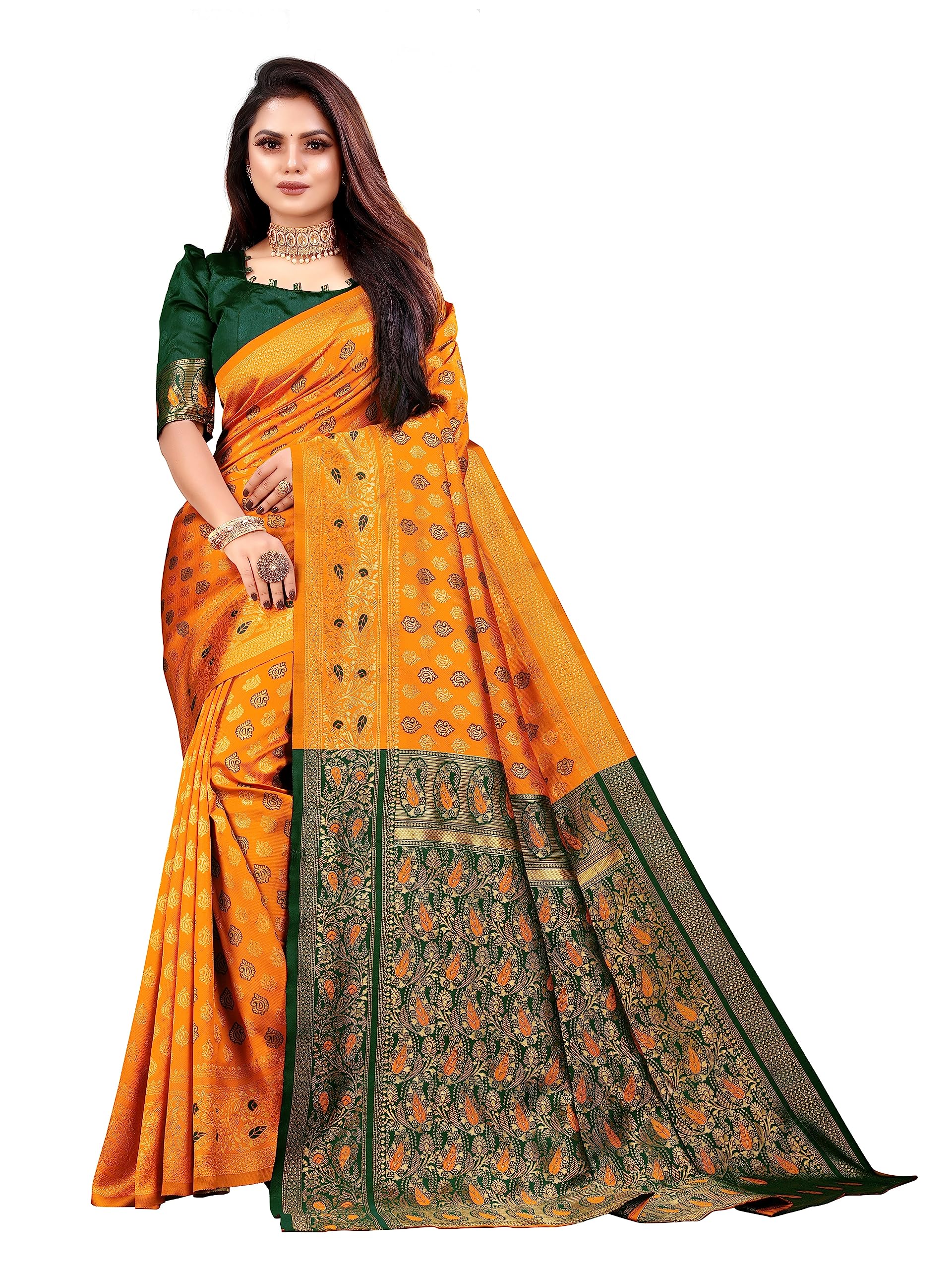 Vedant Vastram Women's Designer Banarasi & Kanjeevaram Silk Saree for Women (Shrushti)