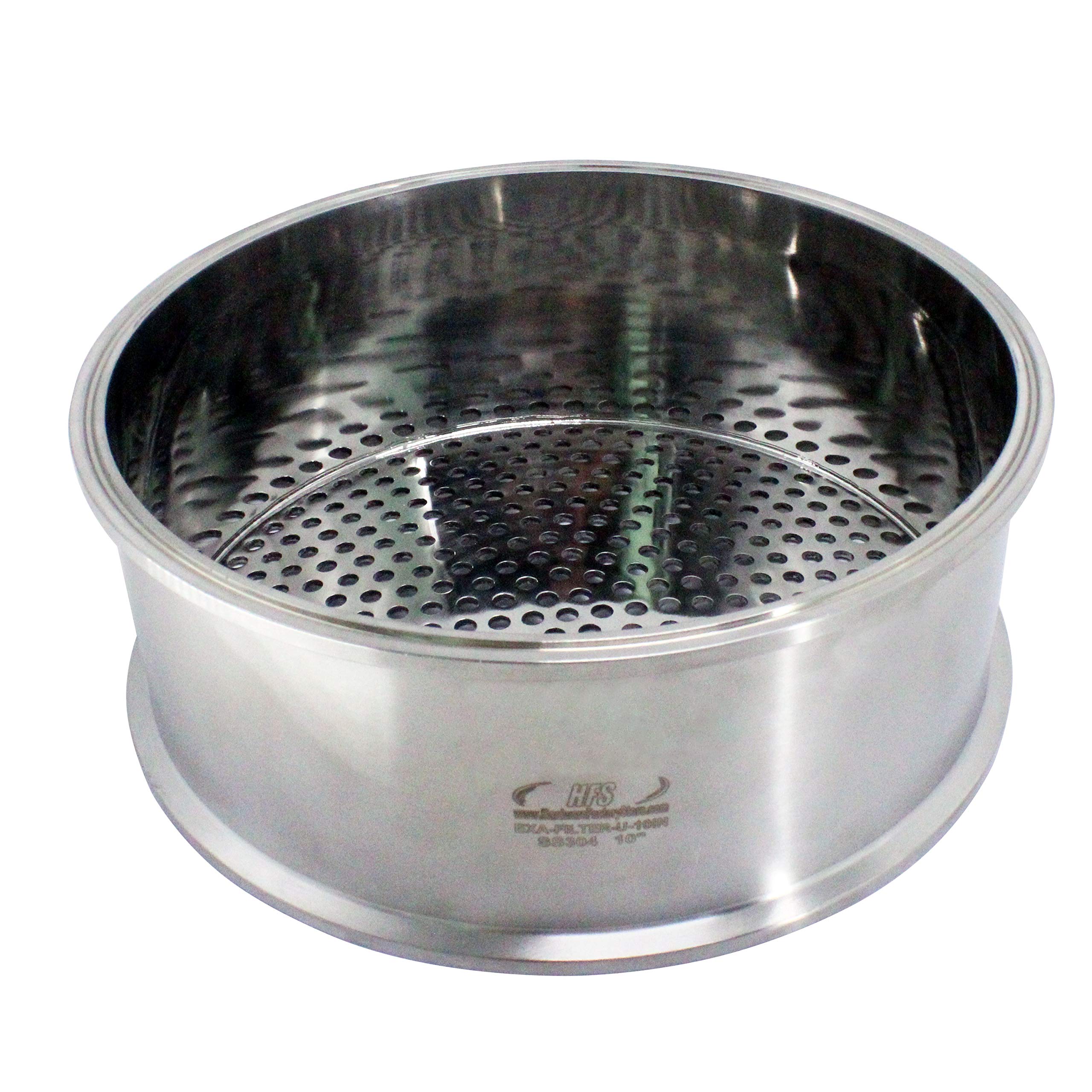 HFS(R) 10" Tri Clamp Filter Plate with 6mm Pore Hole, Bottom Weld, Stainless Steel 304, High Pressure Sanitary Fitting