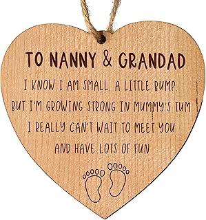 To Nanny & Grandad Wooden Sign - New Grandparents Gift, Grandparents To Be Gift, Grandparents Gift From Bump, Pregnancy Announcement Gift, You're Going To Be Grandparents, Nanny And Grandad From Bump