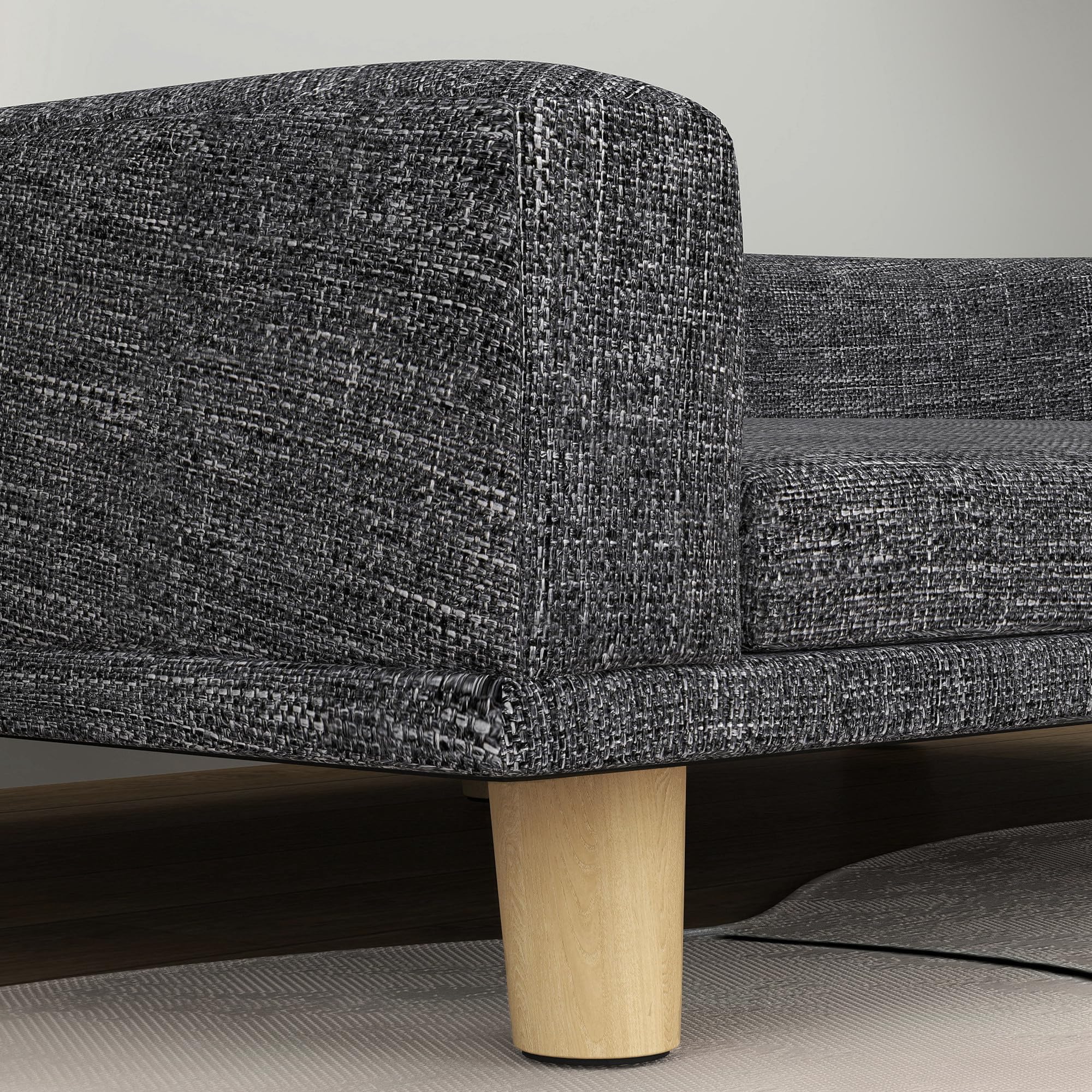 PawHut Sofá para Perros Grandes, 98x67x25 cm, Cama Elevada para Perros Tapizada con Cojín Lavable y Patas de Madera de Pino, Carga 40 kg, Gris Oscuro