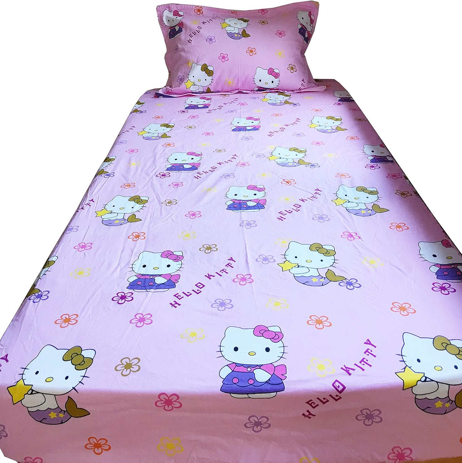 BOYA 100 Cotton Hello Kitty Bedspread (3, Twin) 5303