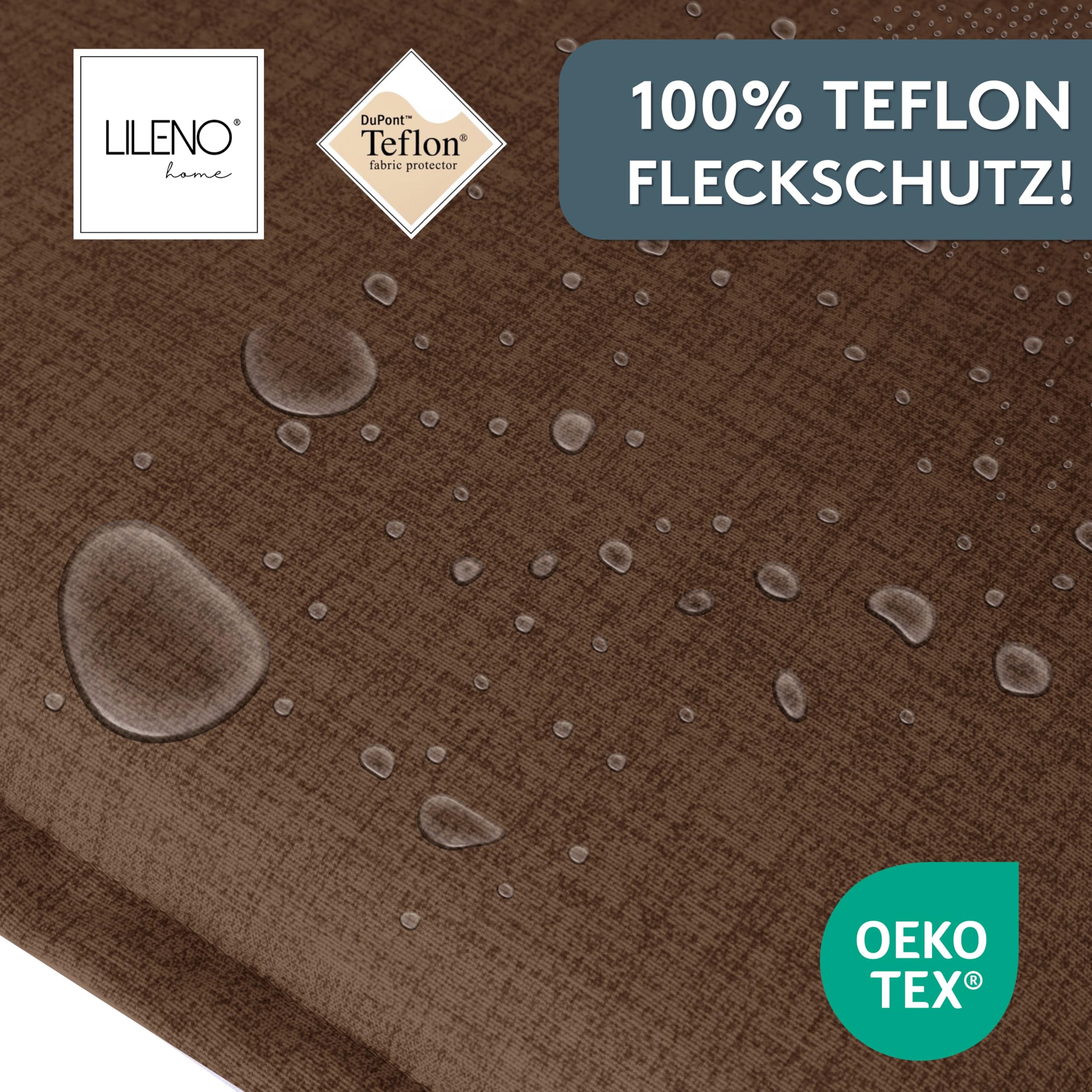 LILENO HOME Set di 2 cuscini per sedia da giardino, con schienale basso, colore marrone, comodi cuscini per sedie da giardino e sedie pieghevoli