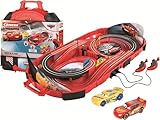 Carrera Speed Arena Disney Pixar Cars - Portable Slot Car Race Track Includes 2 Cars Lightning McQueen and Dinoco Cruz - Battery-Powered Beginner Toy Racing Set for Kids Ages 3 Years and Up