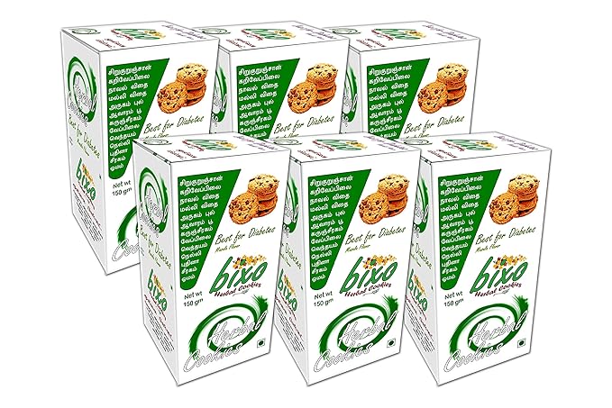 Bixo Herbal Cookies Herbal Cookies for Diabetes - Masala Flavor, 150 g (Set of 6)