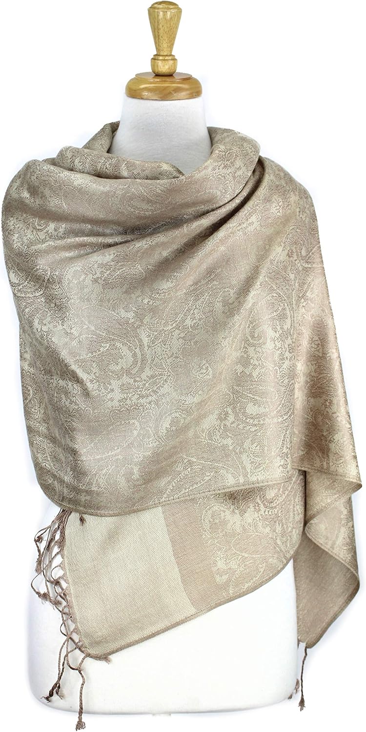 PASKMLNA Paisley Jacquard Pashmina Shawl Wrap Scarf Stole - Image 3