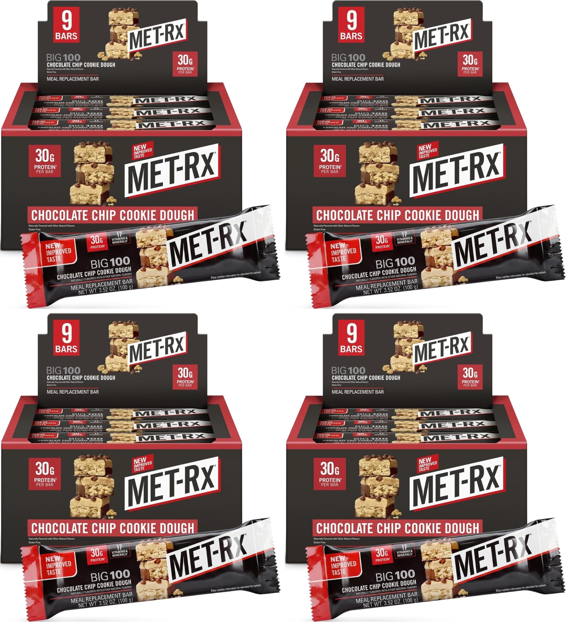MET-Rx Big 100 Colossal Protein Bars, Healthy Meal Replacement Snack, Variety Pack, 3.52 oz bars, 9 Count (Pack of 3) — Amazon image 17