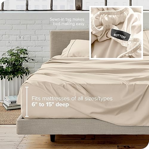 Miniatura 5 de Bare Home Juego de sábanas de microfibra ultrasuave de 1800 hilos, doble cepillado, bolsillos profundos, ajuste fácil, juego de 4 piezas (tamaño