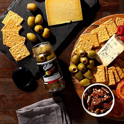 Miniatura 7 de Collins Gourmet - Aceitunas de pimiento  Guarnición prémium para cócteles, martinis sucios, ensaladas, bandejas de aperitivos, embutidos, platos de