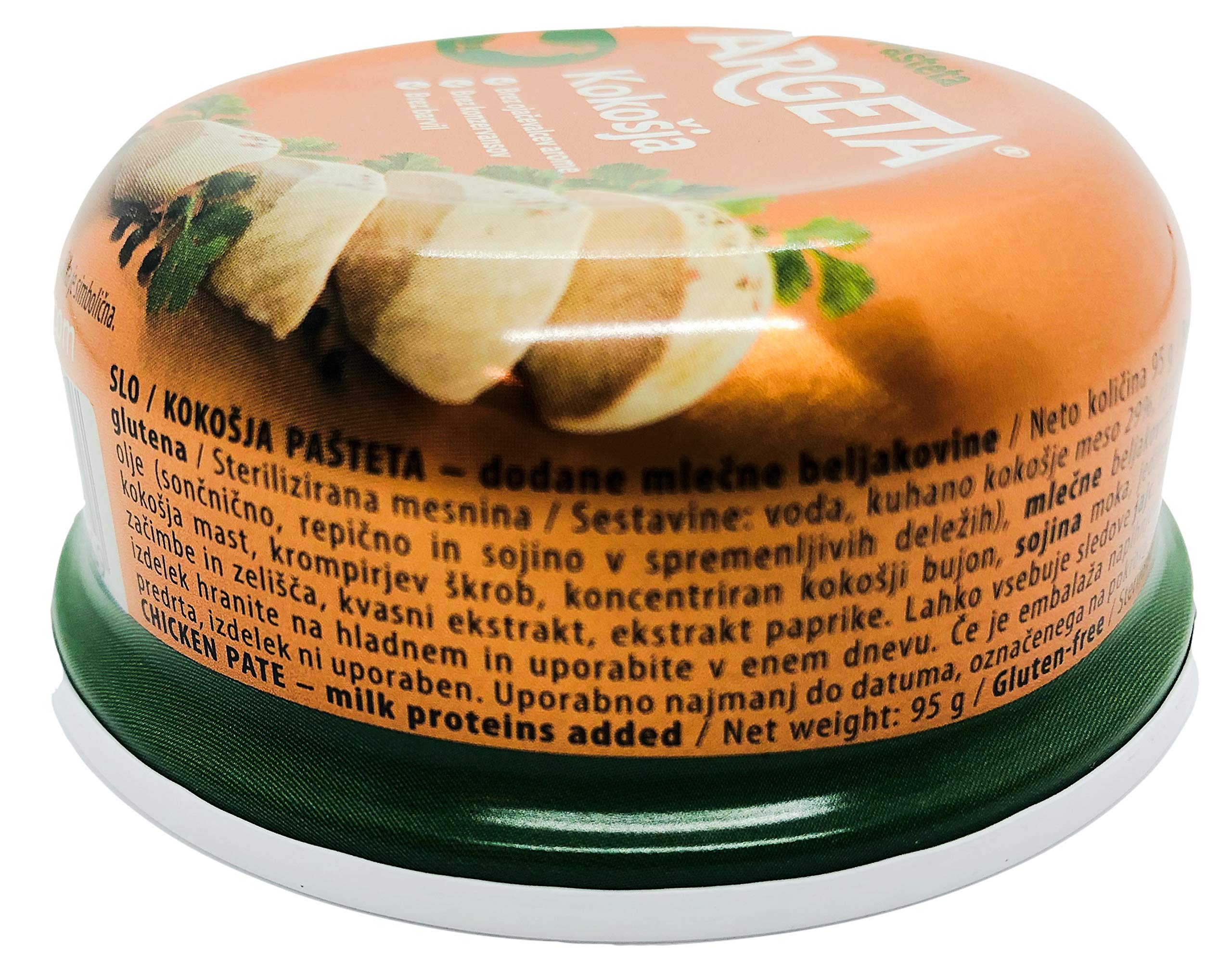 ARGETA Premium Exquisite Chicken Pate – 14 Tins of Excellent and Delicious Pate – Natural Aroma – Preservatives and Gluten Free – 1335 g (95 g per pot x 14)