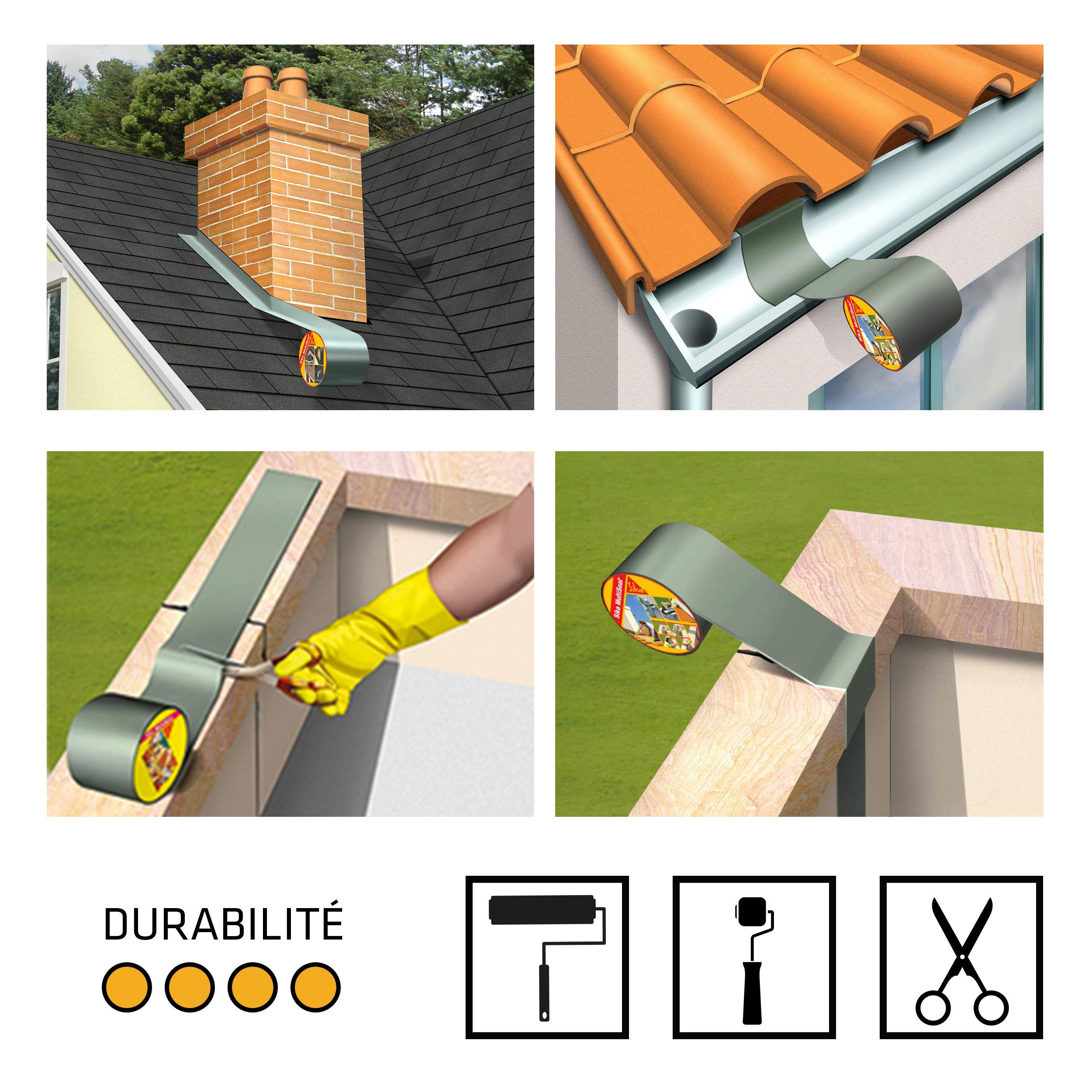 Sika Multiseal Blinkendes Klebeband, 200 mm x 3 m (Packung mit 2)