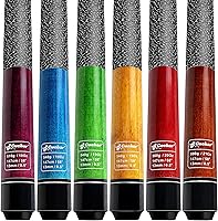 CUEBAR Pool Cues Set of 6: 58" 2-Piece Maple Billiard Sticks, Linen Grip, 13mm Tip, 18-21oz Weights for Home Bar & Tournaments