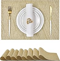 Vista 23 de Leetaltree - Manteles individuales, resistentes al calor, antideslizantes, para mesa de comedor, lavables, duraderos, tejido de PVC