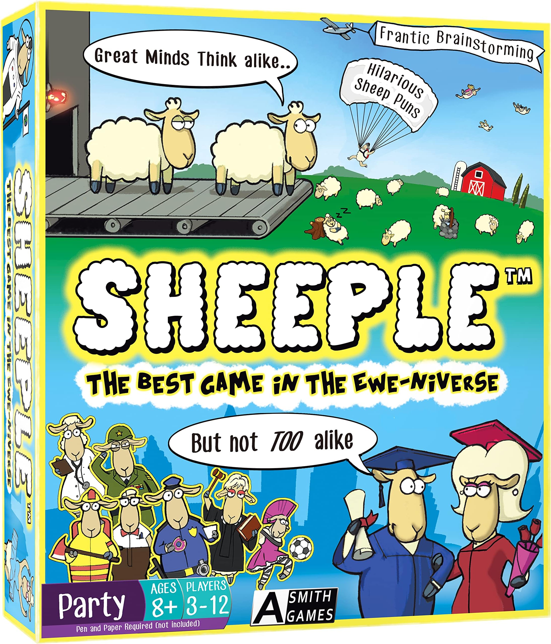 SHEEPLE™ - Hilarious Party Game for Family Game Night - Easy & Fun for Big Groups of 4-12 Players – Word Play Fun for Adults, Teens, and Kids – 30 Minutes – Ages 8 & Up – Funny Sheep Gifts